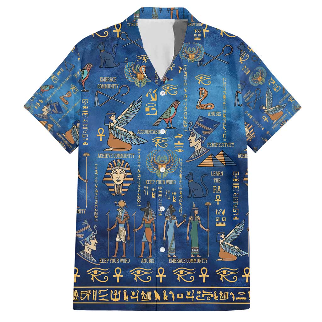 Echoes of Kemet Hawaiian Shirt African Pharaohs, Anubis and Symbolic Motifs - Wonder Print Shop