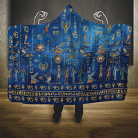 Echoes of Kemet Hooded Blanket African Pharaohs, Anubis and Symbolic Motifs - Wonder Print Shop