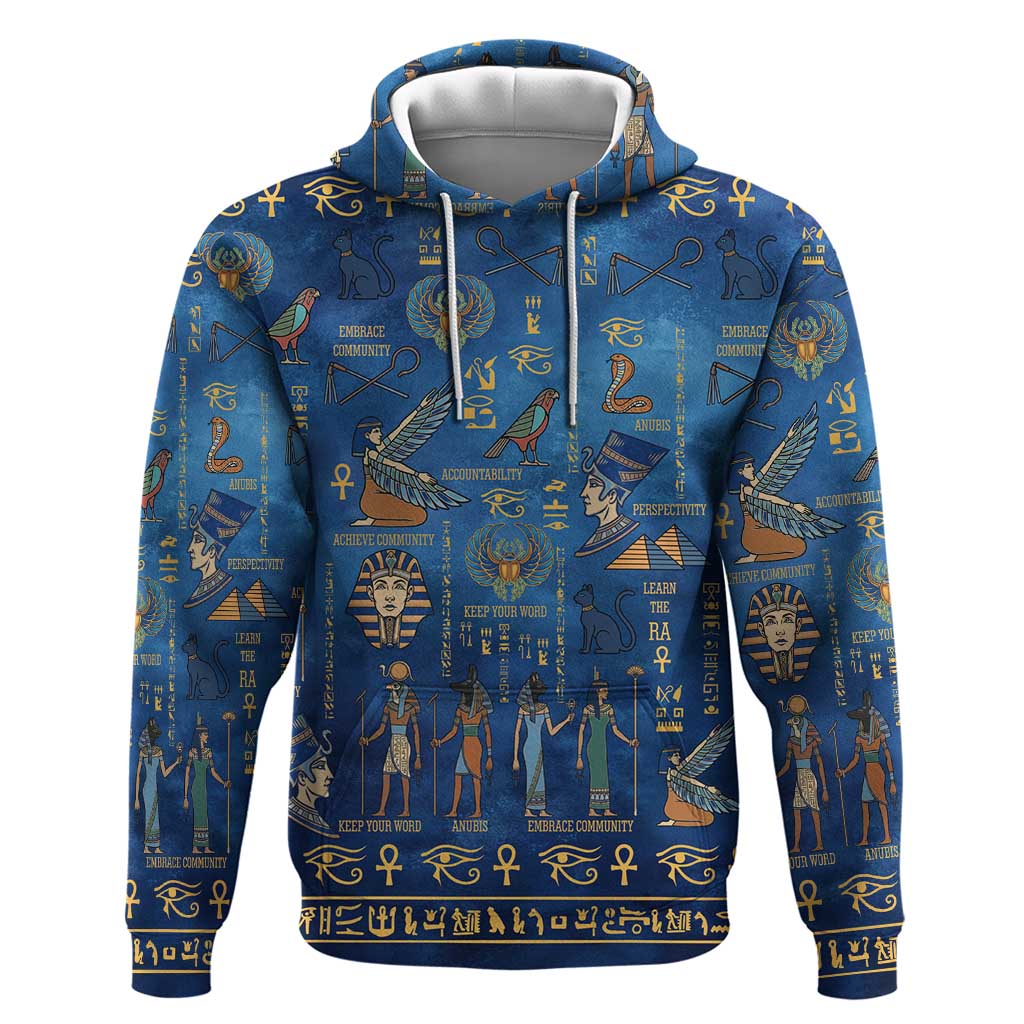 Echoes of Kemet Hoodie African Pharaohs, Anubis and Symbolic Motifs - Wonder Print Shop