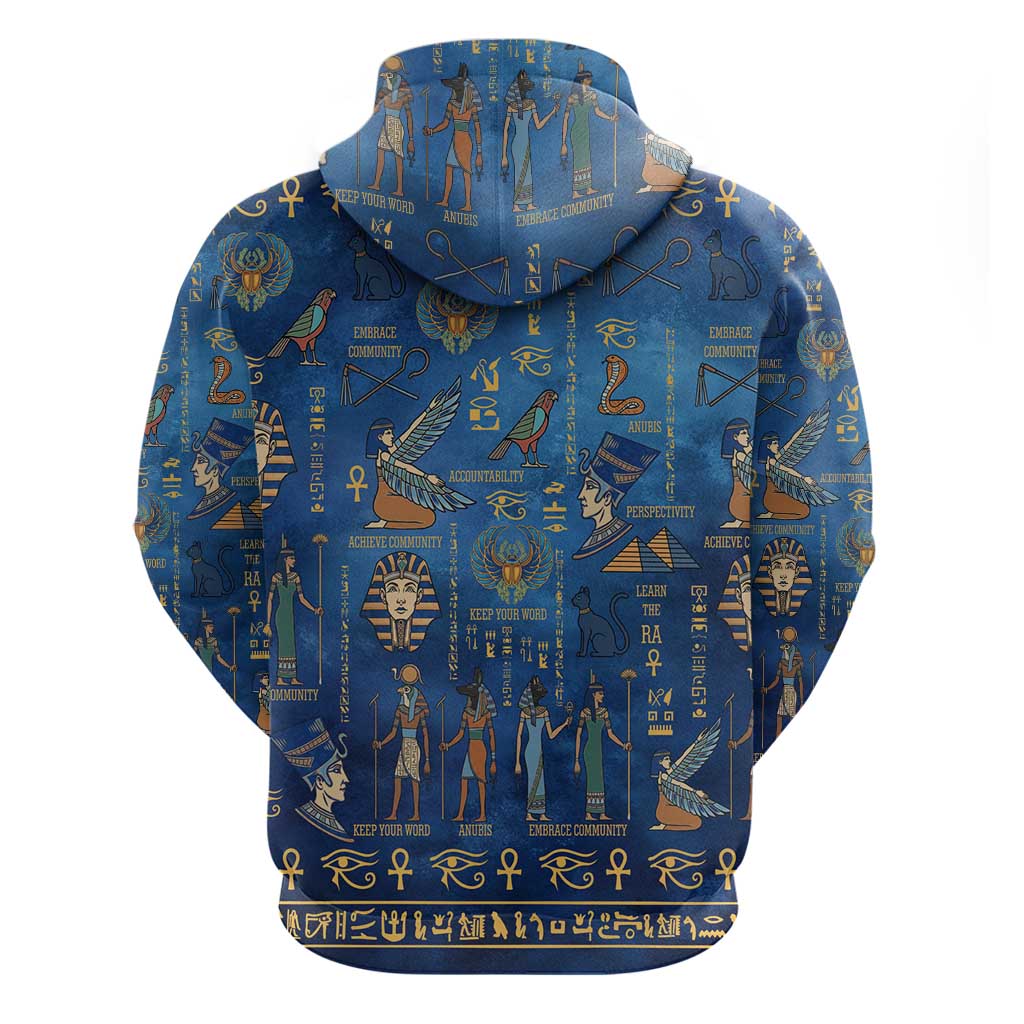 Echoes of Kemet Hoodie African Pharaohs, Anubis and Symbolic Motifs - Wonder Print Shop