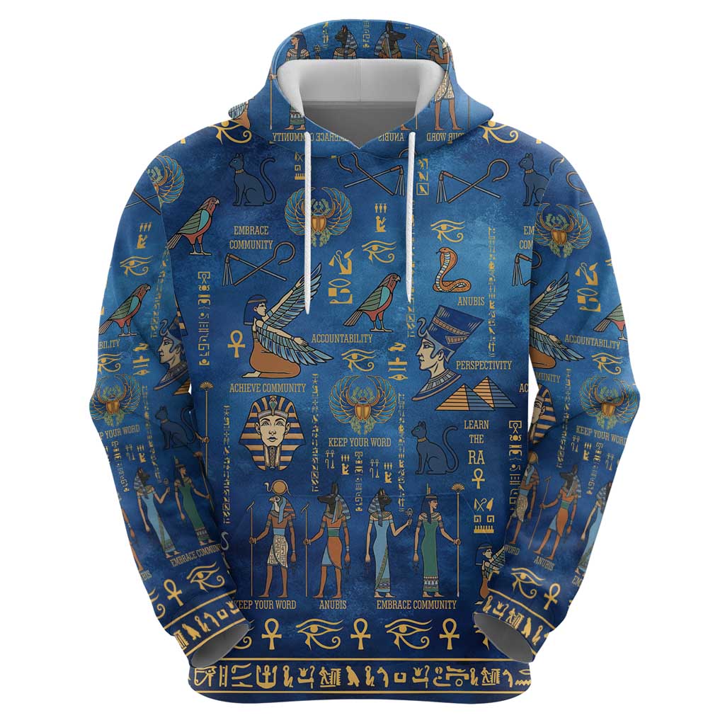Echoes of Kemet Hoodie African Pharaohs, Anubis and Symbolic Motifs - Wonder Print Shop