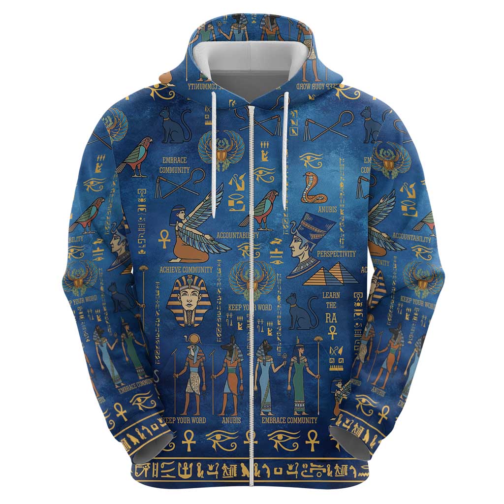 Echoes of Kemet Hoodie African Pharaohs, Anubis and Symbolic Motifs - Wonder Print Shop