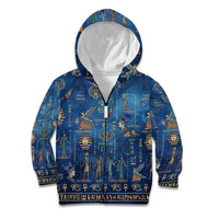 Echoes of Kemet Kid Hoodie African Pharaohs, Anubis and Symbolic Motifs - Wonder Print Shop