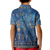 Echoes of Kemet Kid Polo Shirt African Pharaohs, Anubis and Symbolic Motifs - Wonder Print Shop