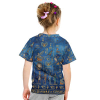 Echoes of Kemet Kid T Shirt African Pharaohs, Anubis and Symbolic Motifs - Wonder Print Shop