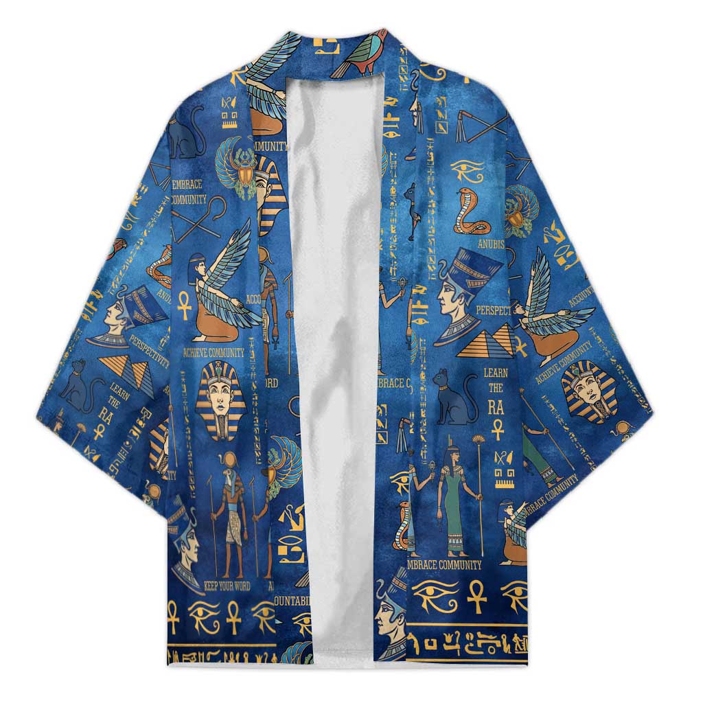 Echoes of Kemet Kimono African Pharaohs, Anubis and Symbolic Motifs - Wonder Print Shop