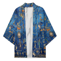 Echoes of Kemet Kimono African Pharaohs, Anubis and Symbolic Motifs - Wonder Print Shop