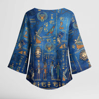 Echoes of Kemet Kimono Sleeve Blouse African Pharaohs, Anubis and Symbolic Motifs - Wonder Print Shop