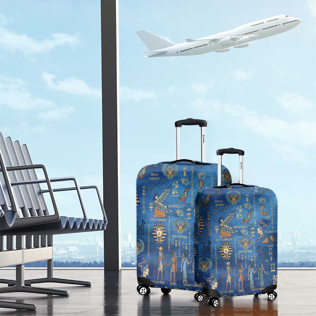 Echoes of Kemet Luggage Cover African Pharaohs, Anubis and Symbolic Motifs - Wonder Print Shop