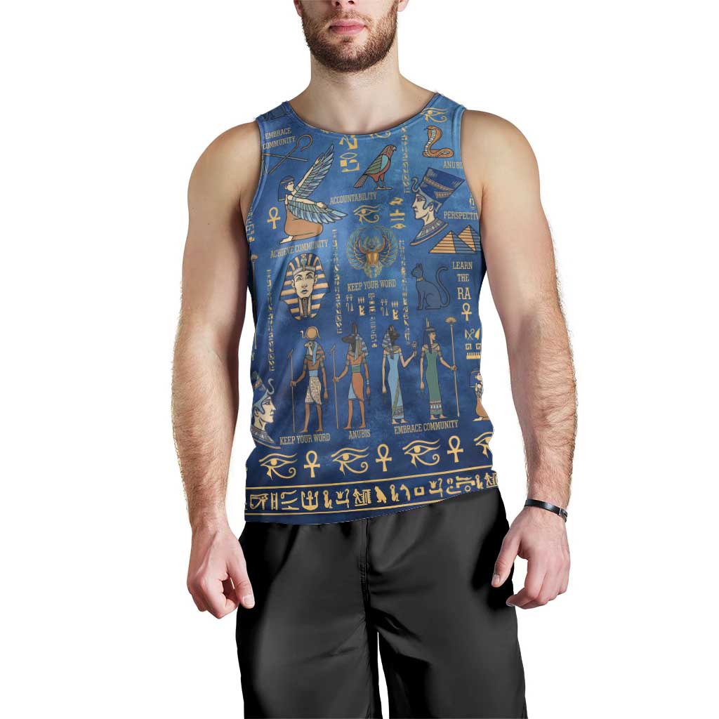 Echoes of Kemet Men Tank Top African Pharaohs, Anubis and Symbolic Motifs - Wonder Print Shop