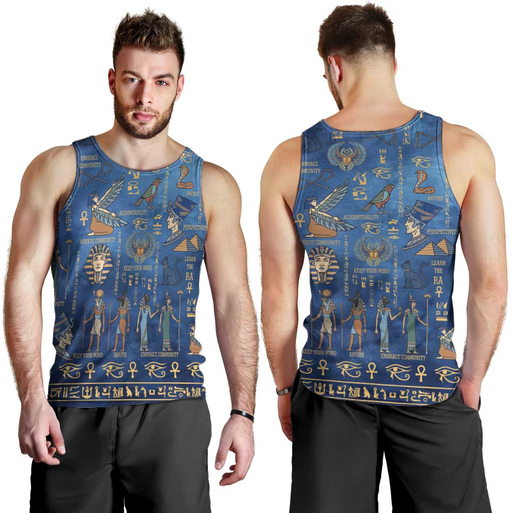 Echoes of Kemet Men Tank Top African Pharaohs, Anubis and Symbolic Motifs - Wonder Print Shop