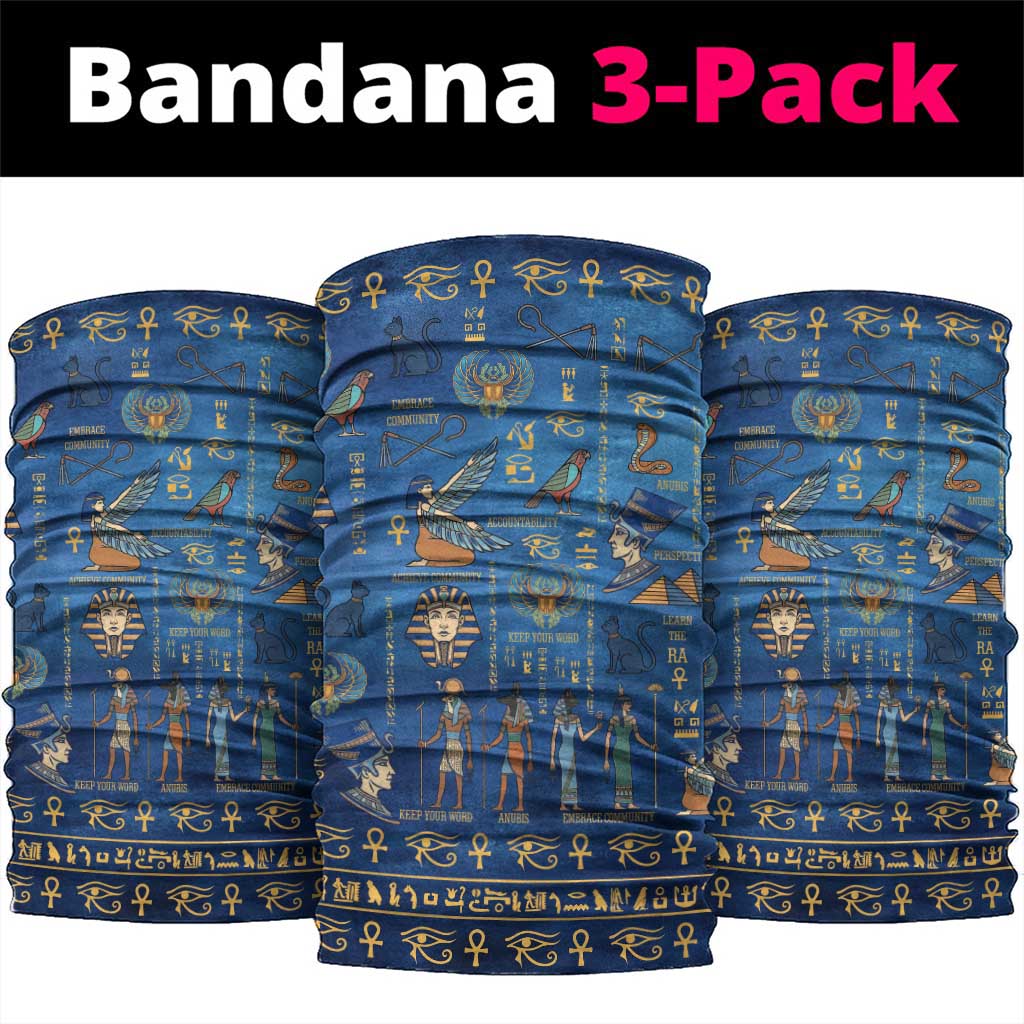 Echoes of Kemet Neck Gaiter African Pharaohs, Anubis and Symbolic Motifs - Wonder Print Shop