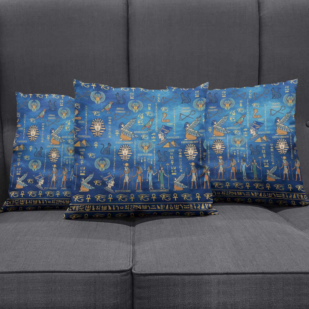 Echoes of Kemet Pillow Cover African Pharaohs, Anubis and Symbolic Motifs - Wonder Print Shop