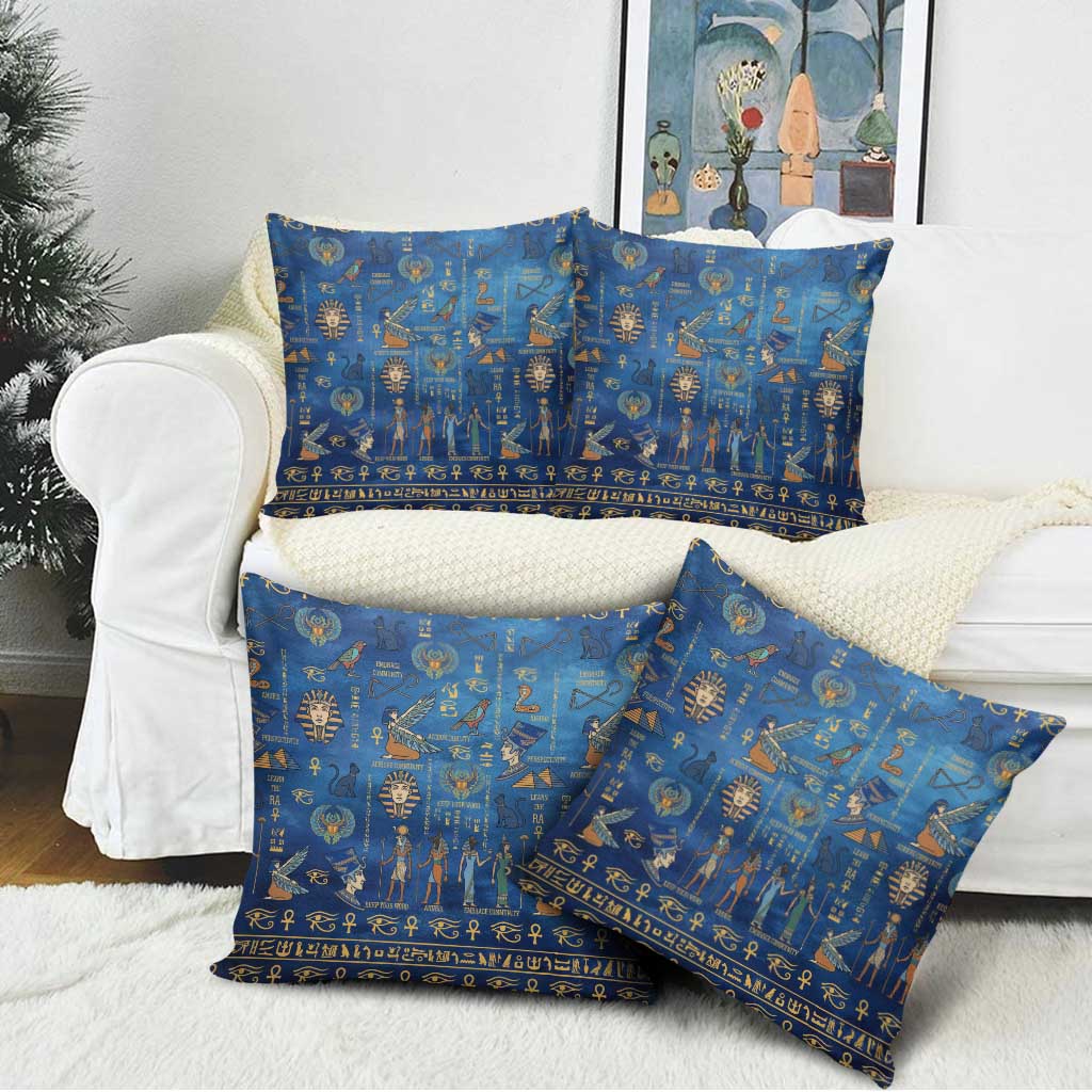 Echoes of Kemet Pillow Cover African Pharaohs, Anubis and Symbolic Motifs - Wonder Print Shop