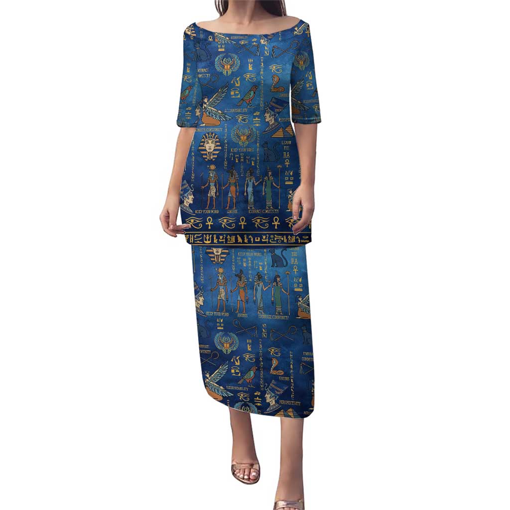 Echoes of Kemet Puletasi African Pharaohs, Anubis and Symbolic Motifs - Wonder Print Shop