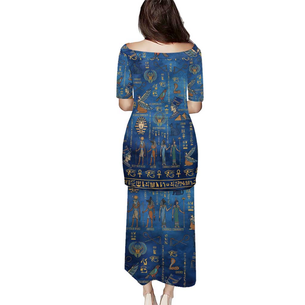 Echoes of Kemet Puletasi African Pharaohs, Anubis and Symbolic Motifs - Wonder Print Shop