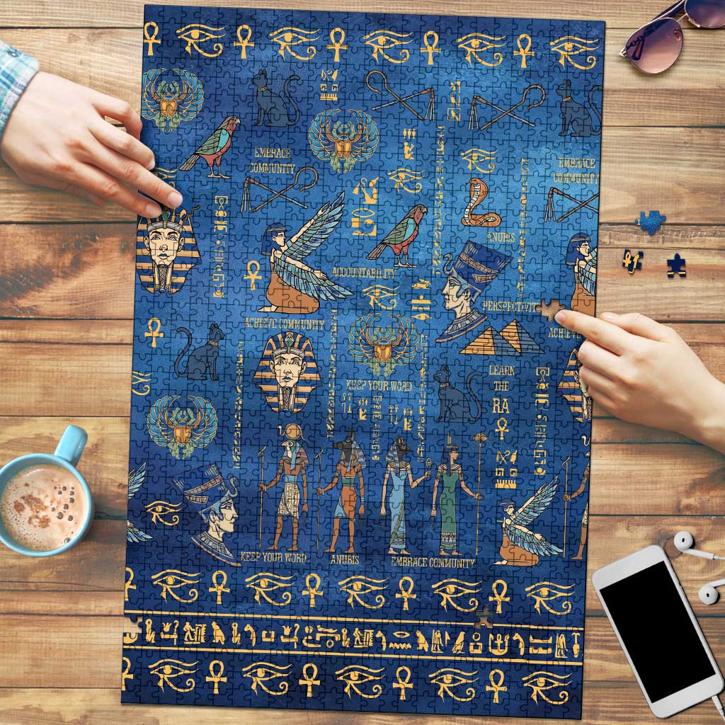 Echoes of Kemet Puzzle African Pharaohs, Anubis and Symbolic Motifs - Wonder Print Shop