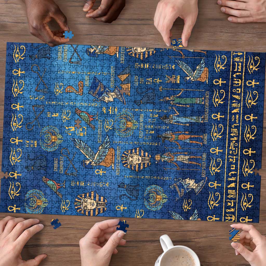Echoes of Kemet Puzzle African Pharaohs, Anubis and Symbolic Motifs - Wonder Print Shop