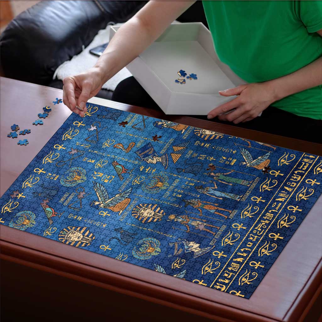 Echoes of Kemet Puzzle African Pharaohs, Anubis and Symbolic Motifs - Wonder Print Shop