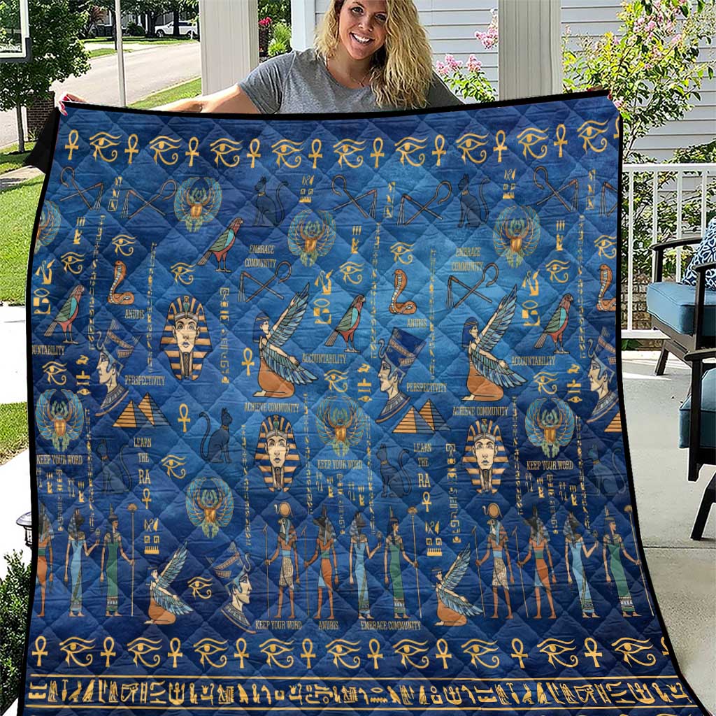 Echoes of Kemet Quilt African Pharaohs, Anubis and Symbolic Motifs - Wonder Print Shop