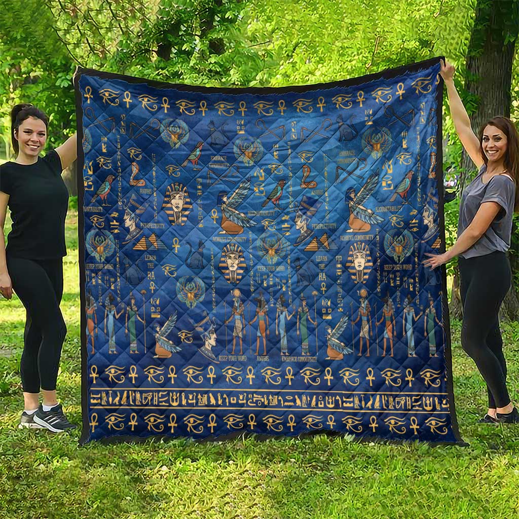 Echoes of Kemet Quilt African Pharaohs, Anubis and Symbolic Motifs - Wonder Print Shop