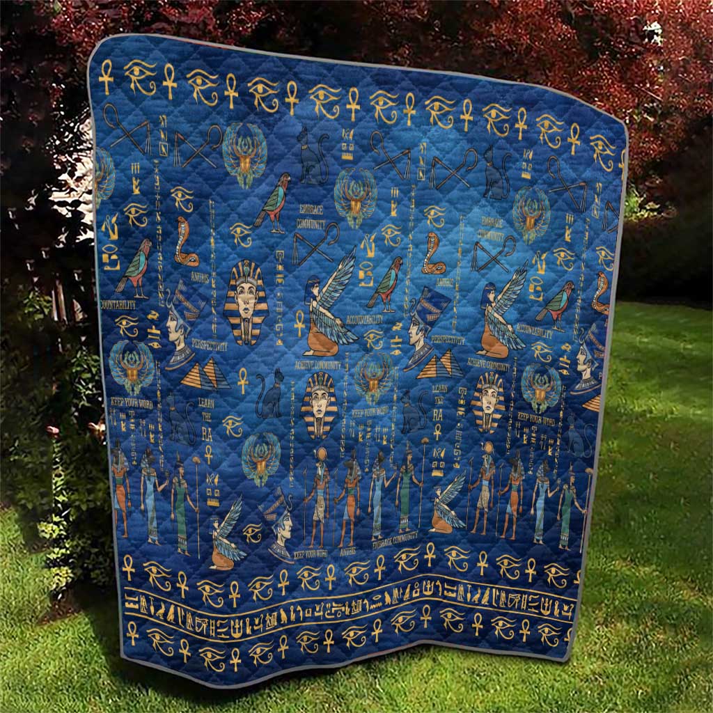 Echoes of Kemet Quilt African Pharaohs, Anubis and Symbolic Motifs - Wonder Print Shop