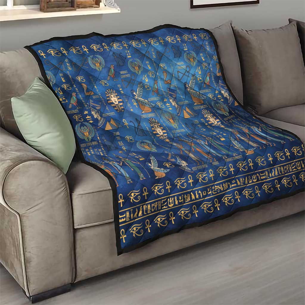 Echoes of Kemet Quilt African Pharaohs, Anubis and Symbolic Motifs - Wonder Print Shop