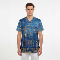 Echoes of Kemet Scrub Top African Pharaohs, Anubis and Symbolic Motifs - Wonder Print Shop