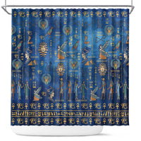 Echoes of Kemet Shower Curtain African Pharaohs, Anubis and Symbolic Motifs - Wonder Print Shop