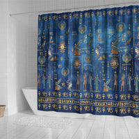 Echoes of Kemet Shower Curtain African Pharaohs, Anubis and Symbolic Motifs - Wonder Print Shop