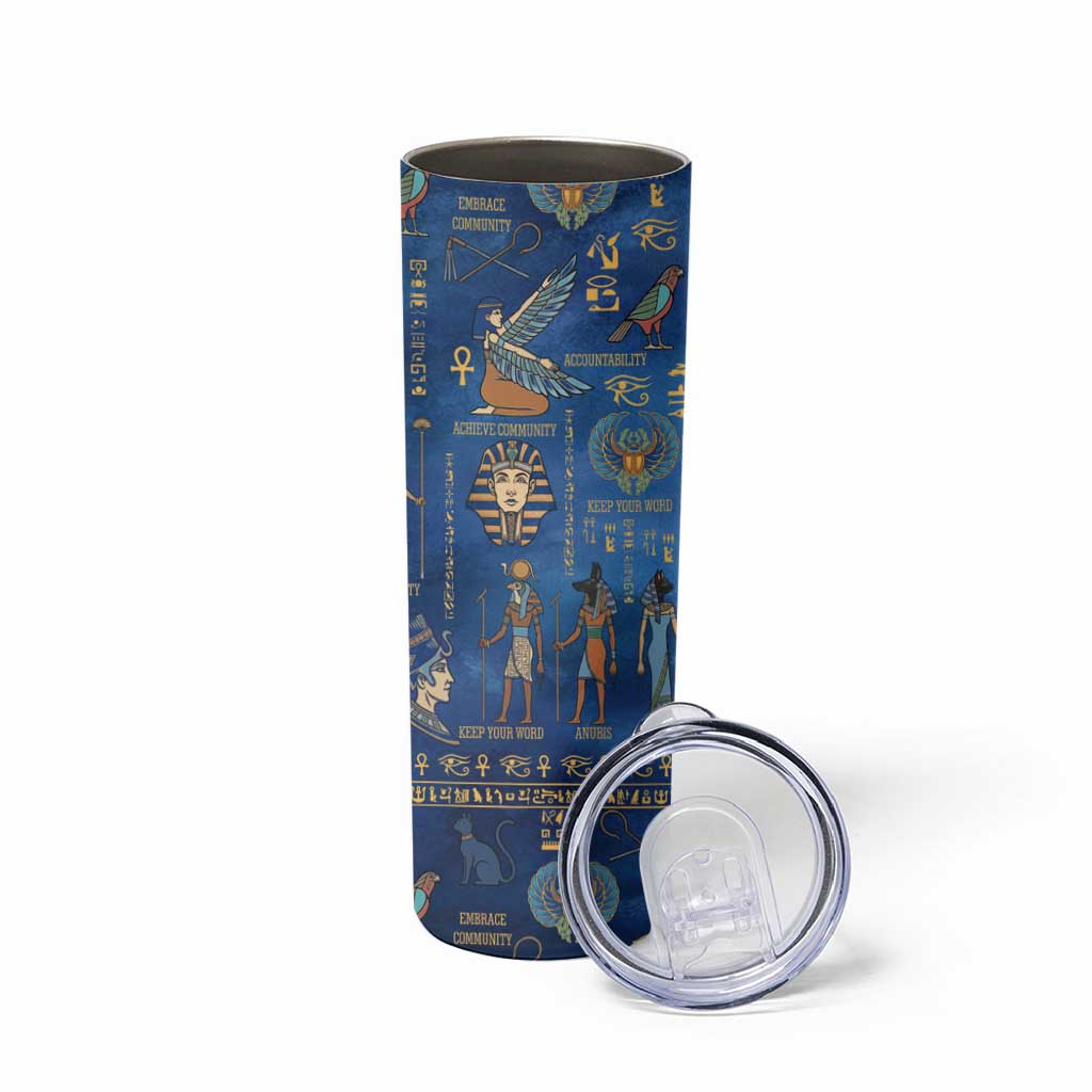Echoes of Kemet Skinny Tumbler African Pharaohs, Anubis and Symbolic Motifs - Wonder Print Shop