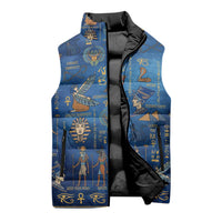 Echoes of Kemet Sleeveless Puffer Jacket African Pharaohs, Anubis and Symbolic Motifs - Wonder Print Shop