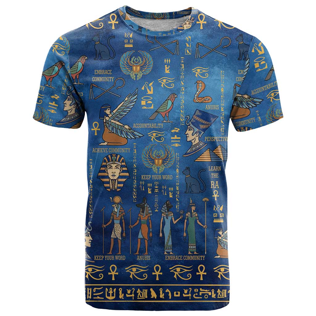 Echoes of Kemet T Shirt African Pharaohs, Anubis and Symbolic Motifs - Wonder Print Shop