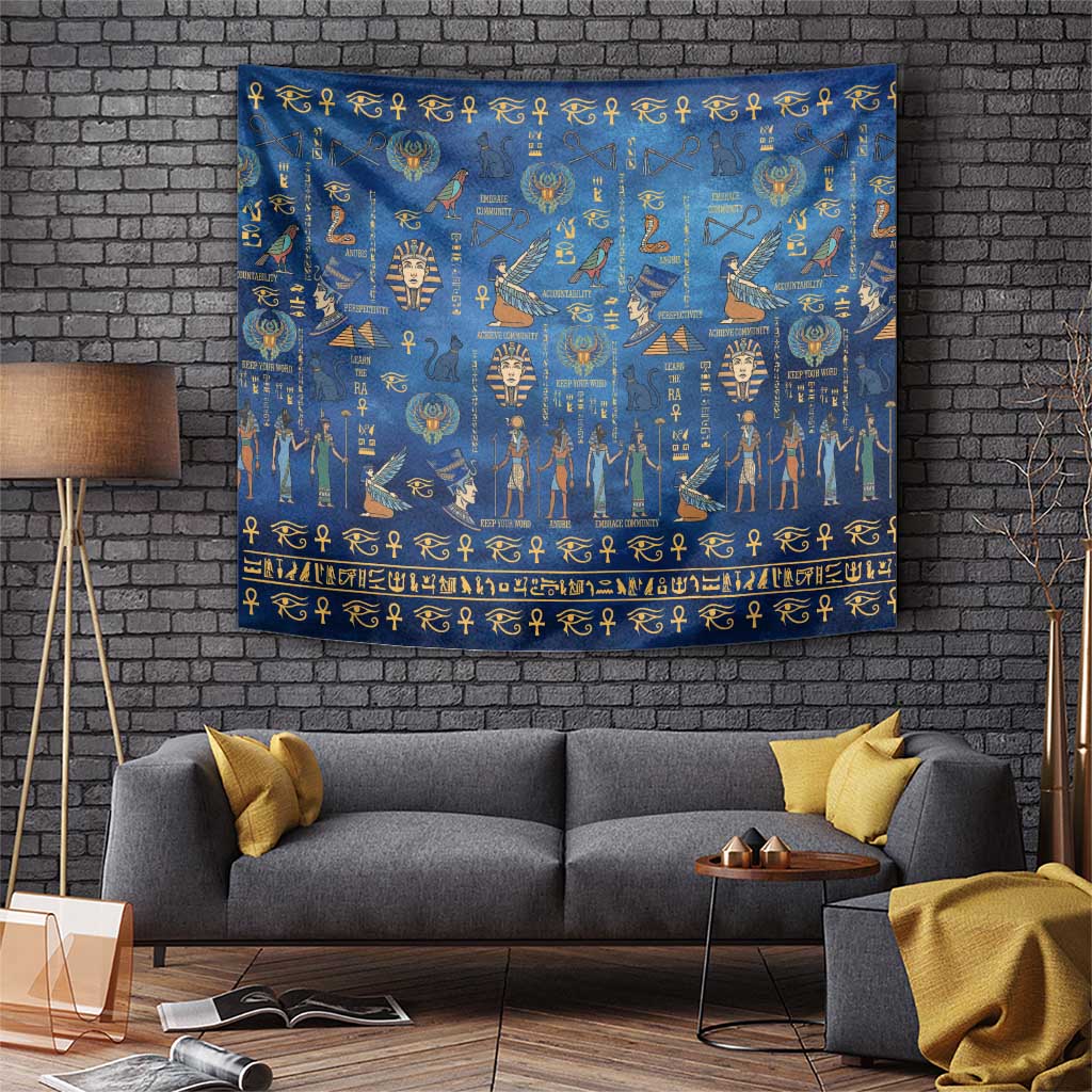 Echoes of Kemet Tapestry African Pharaohs, Anubis and Symbolic Motifs - Wonder Print Shop