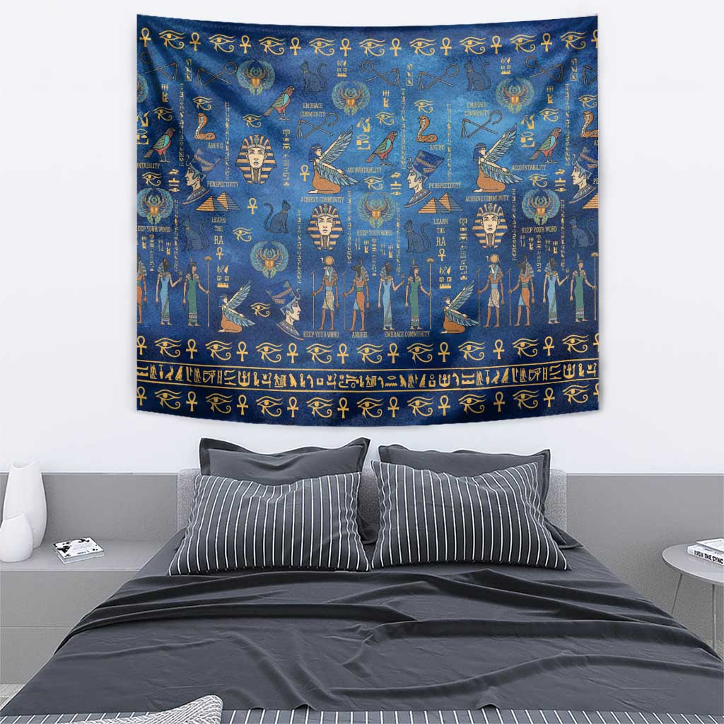 Echoes of Kemet Tapestry African Pharaohs, Anubis and Symbolic Motifs - Wonder Print Shop