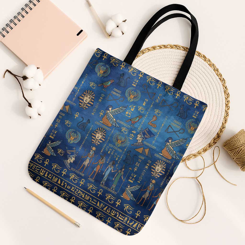 Echoes of Kemet Tote Bag African Pharaohs, Anubis and Symbolic Motifs - Wonder Print Shop