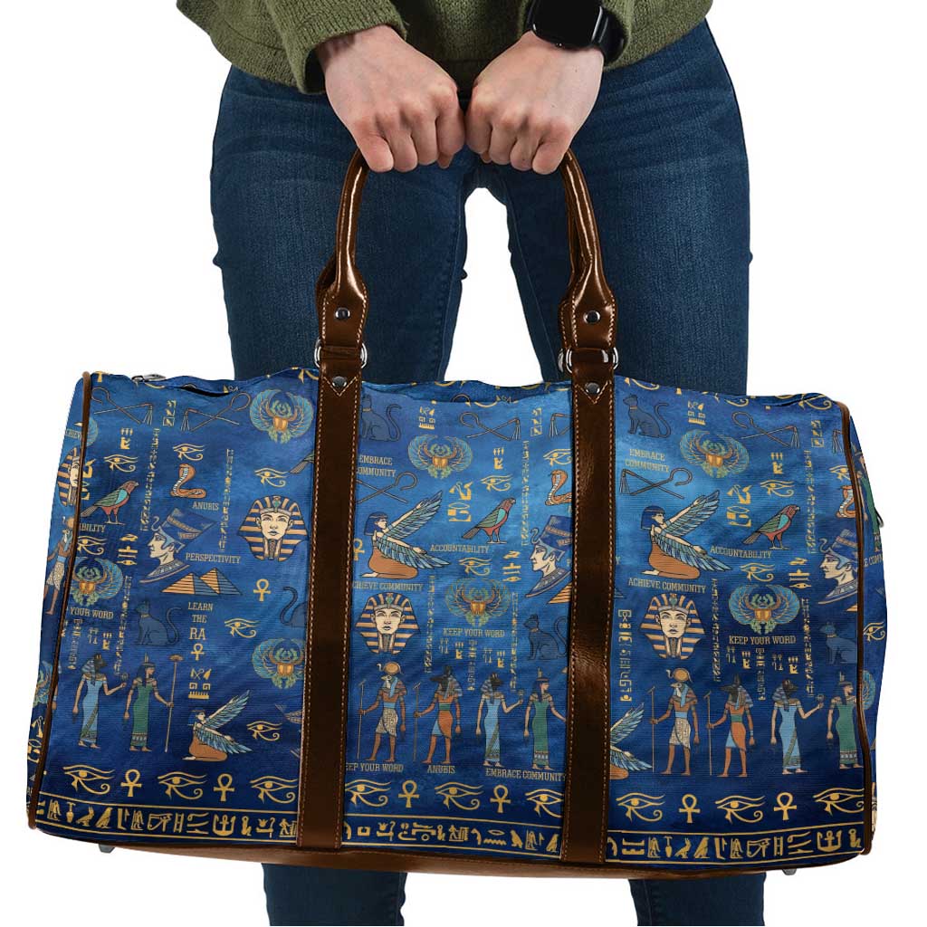 Echoes of Kemet Travel Bag African Pharaohs, Anubis and Symbolic Motifs - Wonder Print Shop