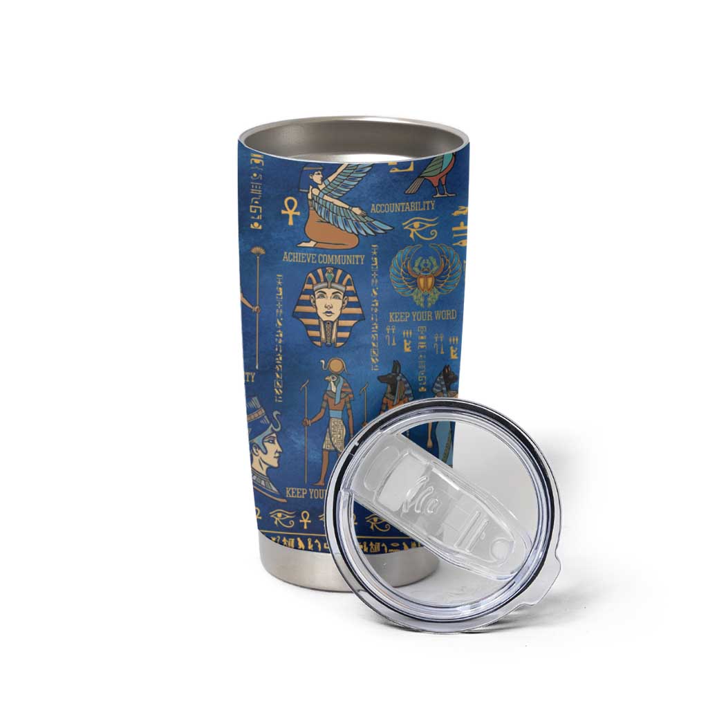 Echoes of Kemet Tumbler Cup African Pharaohs, Anubis and Symbolic Motifs - Wonder Print Shop