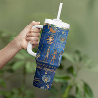 Echoes of Kemet Tumbler With Handle African Pharaohs, Anubis and Symbolic Motifs - Wonder Print Shop