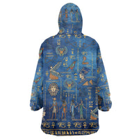 Echoes of Kemet Wearable Blanket Hoodie African Pharaohs, Anubis and Symbolic Motifs - Wonder Print Shop