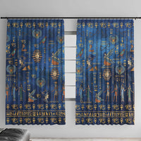 Echoes of Kemet Window Curtain African Pharaohs, Anubis and Symbolic Motifs - Wonder Print Shop