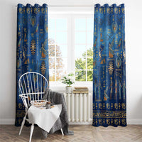 Echoes of Kemet Window Curtain African Pharaohs, Anubis and Symbolic Motifs - Wonder Print Shop