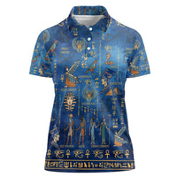 Echoes of Kemet Women Polo Shirt African Pharaohs, Anubis and Symbolic Motifs - Wonder Print Shop