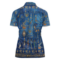 Echoes of Kemet Women Polo Shirt African Pharaohs, Anubis and Symbolic Motifs - Wonder Print Shop