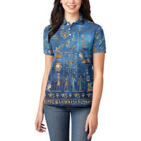Echoes of Kemet Women Polo Shirt African Pharaohs, Anubis and Symbolic Motifs - Wonder Print Shop