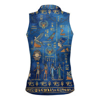 Echoes of Kemet Women Sleeveless Polo Shirt African Pharaohs, Anubis and Symbolic Motifs - Wonder Print Shop