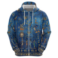 Echoes of Kemet Zip Hoodie African Pharaohs, Anubis and Symbolic Motifs - Wonder Print Shop