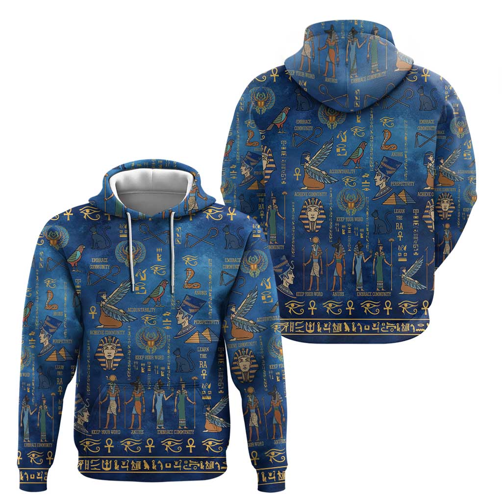 Echoes of Kemet Zip Hoodie African Pharaohs, Anubis and Symbolic Motifs - Wonder Print Shop