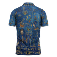 Echoes of Kemet Zipper Polo Shirt African Pharaohs, Anubis and Symbolic Motifs - Wonder Print Shop