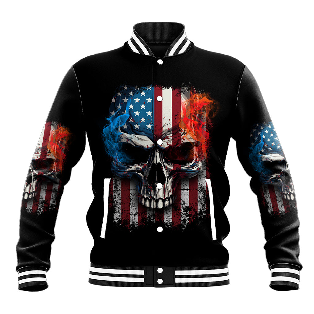 I Have Three Sides Skull Flag Baseball Jacket - Wonder Print Shop